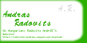 andras radovits business card